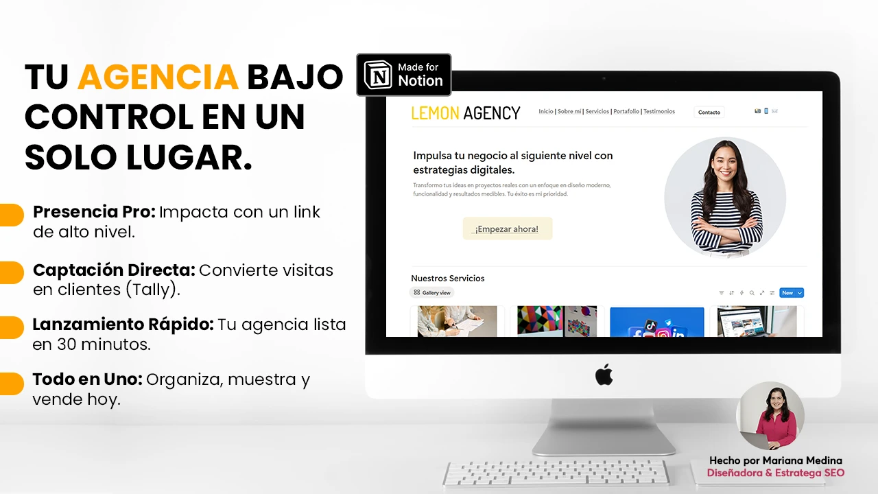 Vista de laptop mostrando el sistema Marketing Agency Hub para gestión de agencias y freelancers.